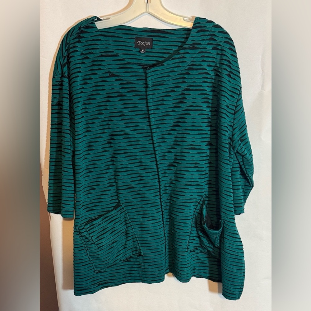 Women's Green Striped Jacket